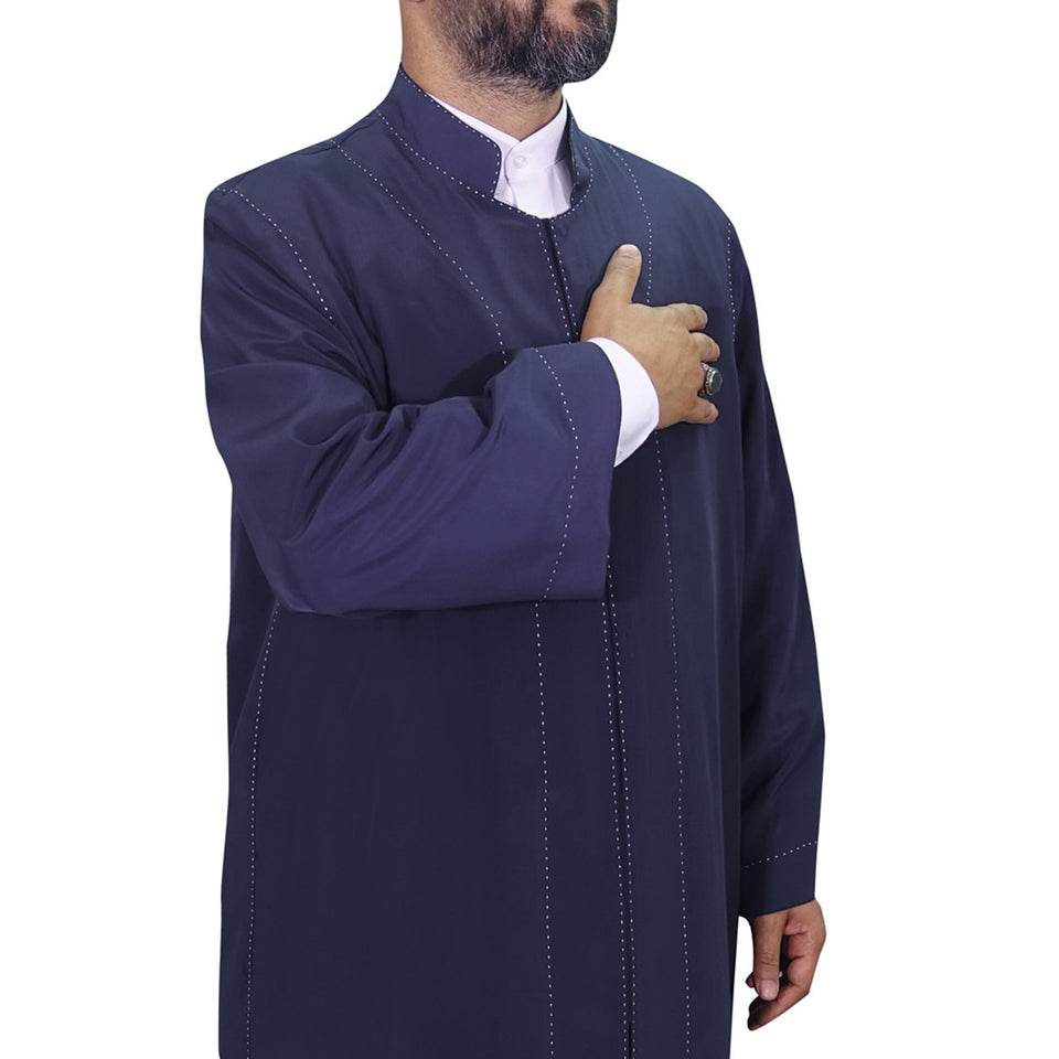 Dark Blue Punto Jubbah S, M, L, XL, XXL  Punto Jubbah, Islamic Mens Wear, Mens Abaya, Thobe, Galabiyya, Long Kurta, Cubbe AKCN06