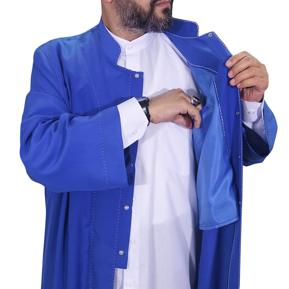 Blue Punto Jubbah S, M, L, XL, XXL  Punto Jubbah, Islamic Mens Wear, Mens Abaya, Thobe, Galabiyya, Long Kurta, Cubbe AKCN07