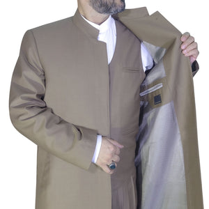 Brown Modest Suit and Shalwar for Muslims, Lux Jubba and Modest Trausers, Sunnah Clothing, Mens Islamic Clothes AKCN18