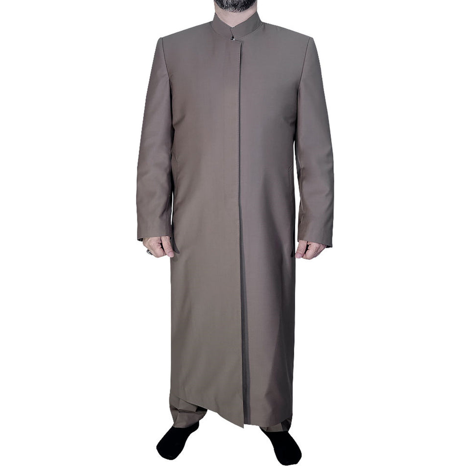 Brown Modest Suit and Shalwar for Muslims, Lux Jubba and Modest Trausers, Sunnah Clothing, Mens Islamic Clothes AKCN18