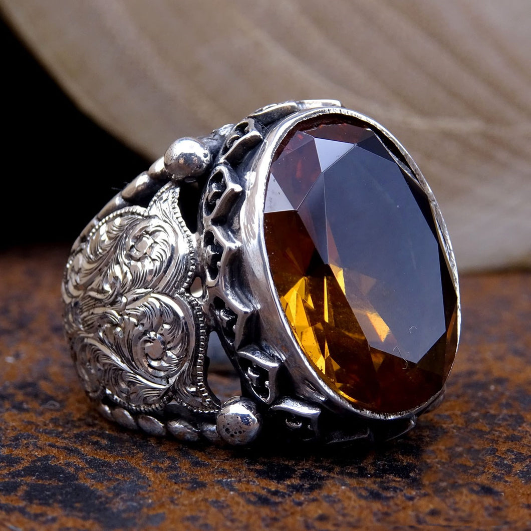 Unique Sultanite Ring, 925 Sterling Silver Ring, Sultanite Silver Ring, Handcrafted Jewelry, Gemstone Ring, Ottoman Ring - islamicbazaar