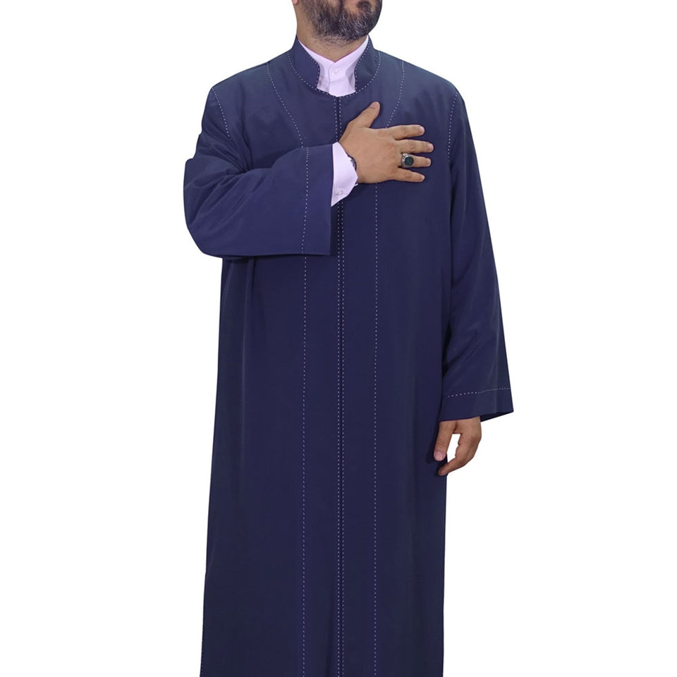 Dark Blue Punto Jubbah S, M, L, XL, XXL  Punto Jubbah, Islamic Mens Wear, Mens Abaya, Thobe, Galabiyya, Long Kurta, Cubbe AKCN06