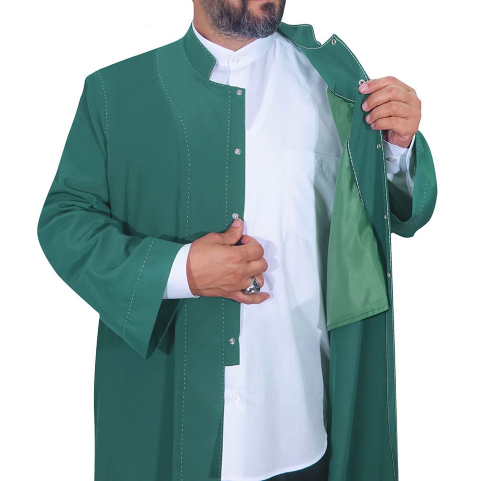 Green Punto Jubbah S, M, L, XL, XXL  Punto Jubbah, Islamic Mens Wear, Mens Abaya, Thobe, Galabiyya, Long Kurta, Cubbe AKCN10