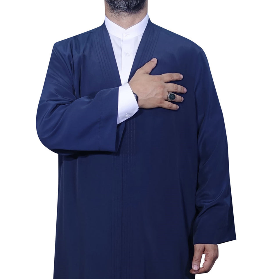 Navy Blue Jubbah S, M, L, XL, 2XL Plain Mens Wear, Blue Thobe, Galabiyya, Jubbah, Muslim Long Kurta, Sunnah Clothing