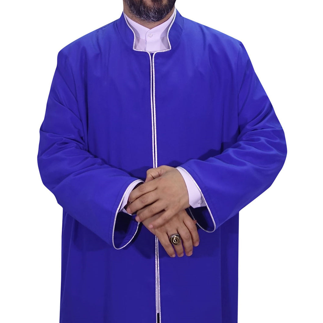 S, M, L, XL, XXL Blue Jubba with Bias Mens Wear, Thobe Galabiyya, Jubbah, Omani, Jellabiya, Disdash, Robe, Kurtah, Sunnah, Ramadan AKCN17