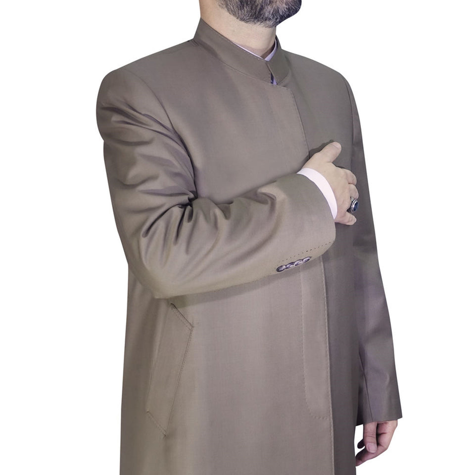 Brown Modest Suit and Shalwar for Muslims, Lux Jubba and Modest Trausers, Sunnah Clothing, Mens Islamic Clothes AKCN18