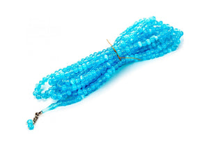 Foshnja Blu dhe Bardhë 500 rruaza Tasbeeh, Acrylic Misbaha, Rozare Beads, Dhikr Tasbih, Misbahas Colorful, Beads Beads