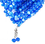Bleu et blanc 500 perles Tasbeeh, acrylique Misbaha, chapelet, Dhikr Tasbih, Misbahas colorés, perles de prière