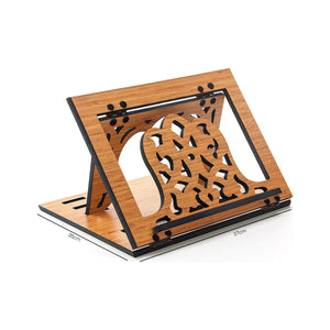Bærbar Holy Quran læsebord, laserskåret Rahle, trætawla, Rihal, bogstand, bogstand, tabletstand, læseholder
