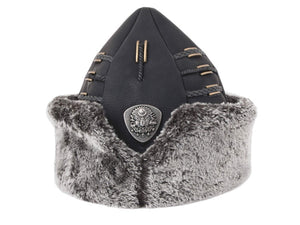 Turkish Ottoman Bork Hat Ertugrul Dirilis Fur Leather Winter Cap, Kayi Tribe IYI, Resurrection Ertugrul Caps TVD 1999