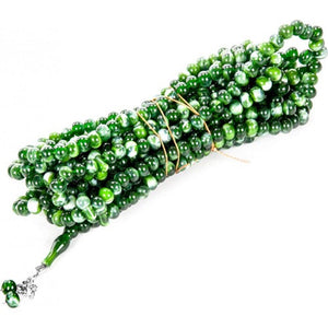 500 rruaza të gjelbërta Tasbeeh, Akrilike Misbaha, Rozhe Beads, Dhikr Tasbih, Misbahas Colorful, Beads Layer
