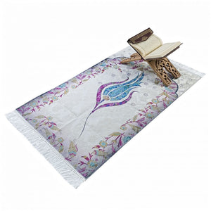 Caja de regalo de Ramadán, estera de oración de algodón y perlas Tasbih, decoración de Ramadán, favores de bienvenida, favores de Ameen, Ramadan Kareem MVD14