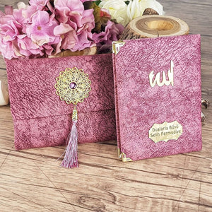 Velvet Yaseen Book Set, Yaseen Favors, Cover Bag and Prayer Beads Set, Hajj Mabrour, Quran Favors, Unique Islamic Gift Set MVD18