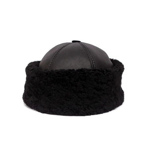 Black Winter hat, Head warmer, Leather hat, Beanies, Fur hats, Skullcap, Cap, Hunting Hat, Dirilis Cap