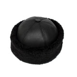 Black Winter hat, Head warmer, Leather hat, Beanies, Fur hats, Skullcap, Cap, Hunting Hat, Dirilis Cap