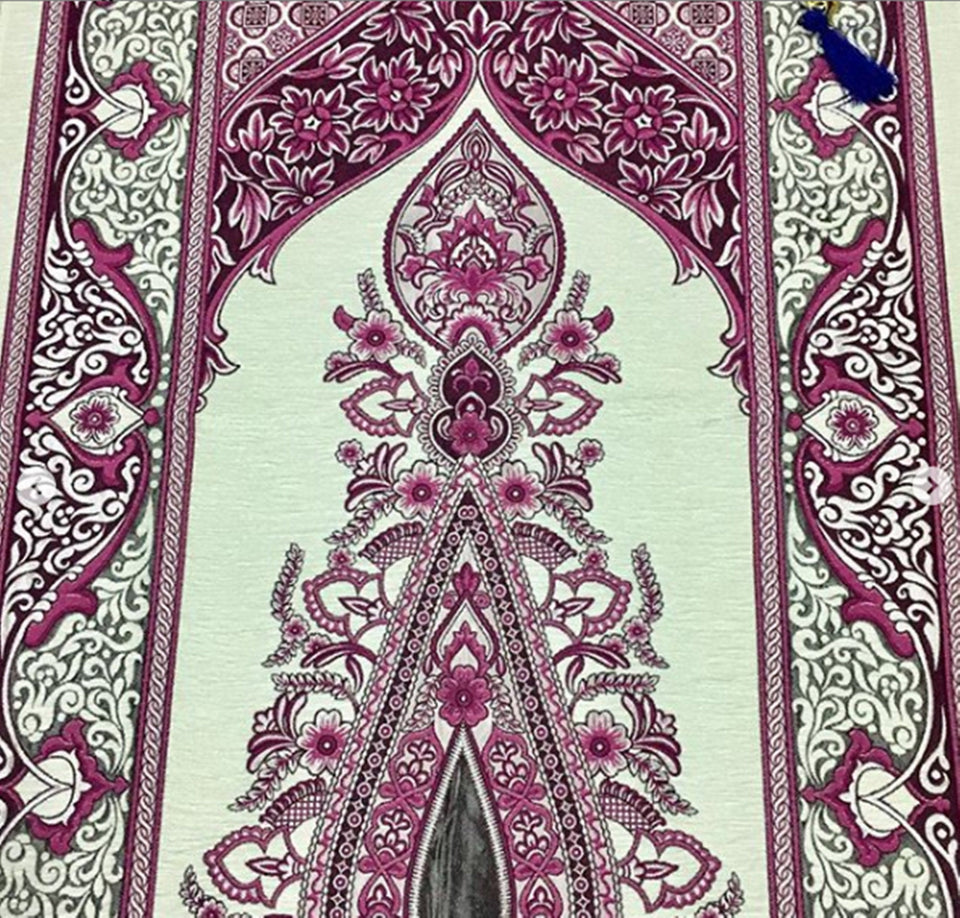 Ottoman Flowers Prayer Mat, Prayer Mat with Tasbeeh, Prayer Rug, Bohemian Rug, Turkish Rug, Islamic Gift