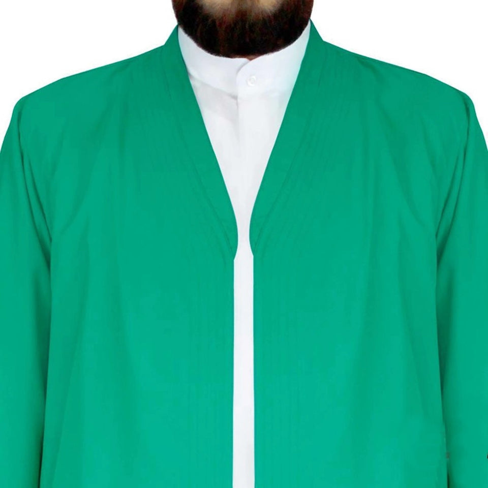 S، M، L، XL، XXL ثوب عشب أخضر رجالي عادي ، جلابية ، جبة ، قرط طويل مسلم ، ملابس إسلامية ، جبة أساسية ، رداء صلاة - بازار إسلامي