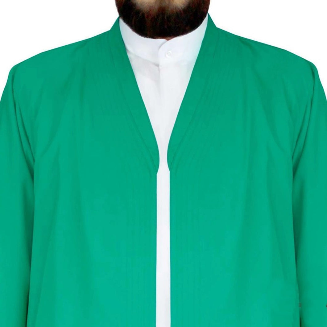 S, M, L, XL, XXL Plain Mens Grass Green Thobe, Galabiyya, Jubbah, Muslim Long Kurta, Muslim Clothes, Basic Jubbah, Prayer Robe - islamicbazaar