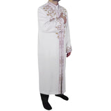 Celebi S, M, L, XL Embroidered Cream Jubbah, Islamic Mens Wear, Bordured Thobe, Galabiyya, Long Kurta, Cubbe