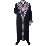 Celebi S, M, L, XL  Embroidered Black Jubbah, Islamic Mens Wear, Bordured Thobe, Galabiyya, Long Kurta, Cubbe - islamicbazaar