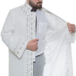 Tirmizi L Kirtaccen Kirim Jubbah, Mens Islamic Wear, Bordured Thobe, Galabiyya, Long Kurta, Cubbe - islamicbazaar