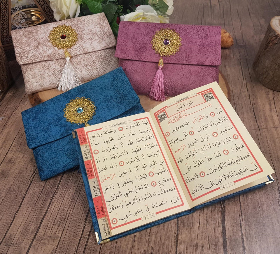 BULK Personalized Slub Surah Yaseen Bag Tasbeeh Gift Set | Eid Gift | Wedding Gift | Baby Shower Gift | Islamic Muslim Gift MVD63