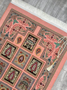 Tapis de prière patchwork arc-en-ciel, tapis de prière avec Tasbeeh, tapis de prière, tapis bohème, tapis turc, cadeau islamique YSLM18