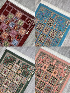 Choisissez votre tapis de prière Patchwork, tapis de prière avec Tasbeeh, tapis de prière, tapis bohème, tapis turc, cadeau islamique YSLM19