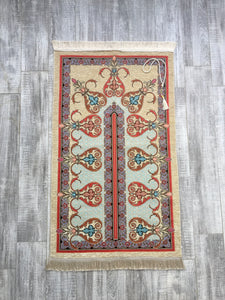 Tapis de prière à motifs ottomans, tapis de prière avec Tasbeeh, tapis de prière, Janamaz musulman, tapis bohème, tapis turc, cadeau islamique YSLM20