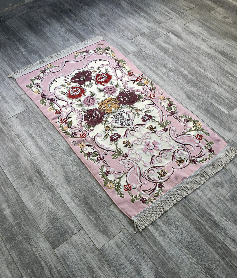 Roses Prayer Mat, Dowries Prayer Rug, Wedding Gift, Prayer Mat with Tasbeeh, Prayer Rug, Sajjada, Janamaz, Dowry, Marriage Gift YSLM39 - islamicbazaar