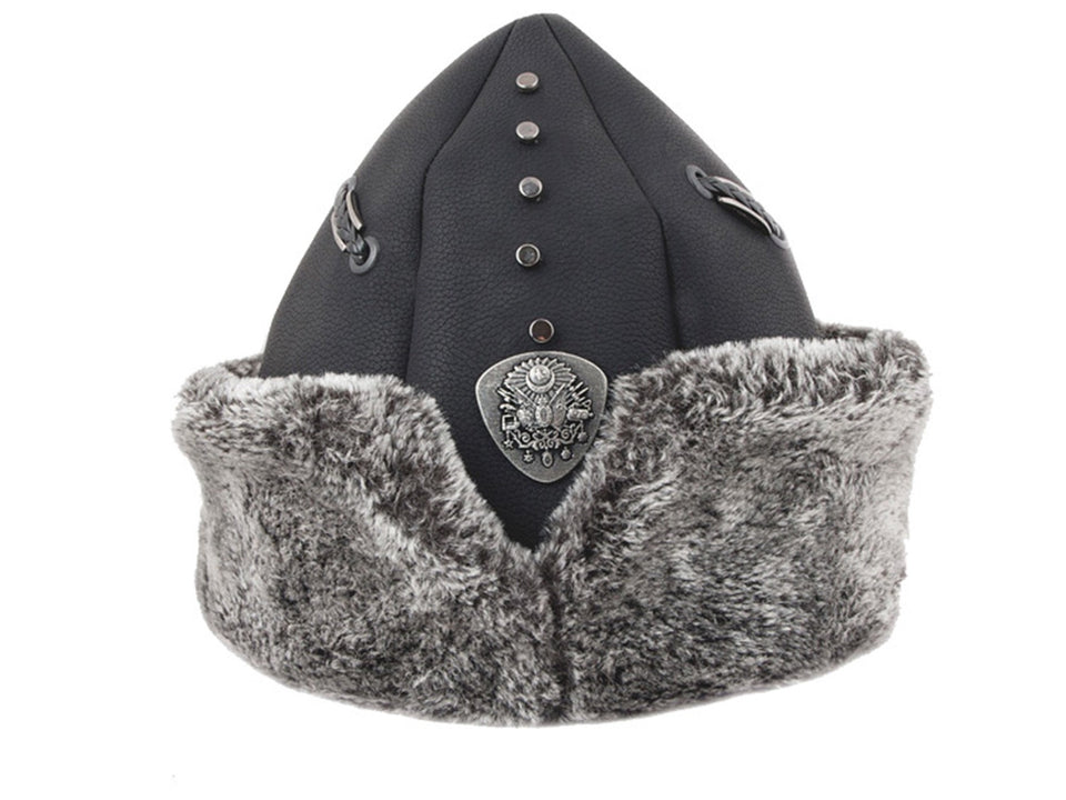 Turkish Ottoman Bork Hat Ertugrul Dirilis Fur Leather Winter Cap, Kayi Tribe IYI, Resurrection Ertugrul Caps TVD 2021