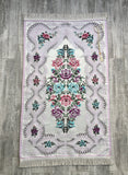 Samarqand Flowers Prayer Mat, Dowries Prayer Rug, Wedding Gift, Prayer Rug with tasbih, Sajjada, Janamaz, Dowry, Marriage Gift YSLM40 - islamicbazaar