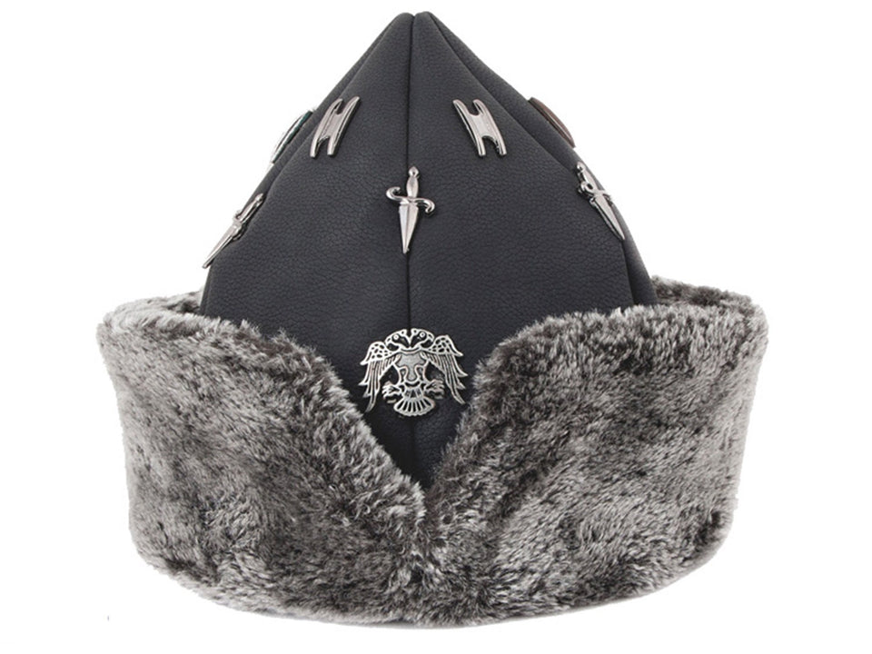Sombrero de corcho otomano turco Ertugrul Dirilis Piel Gorra de invierno de piel, tribu Kayi IYI, gorras de resurrección Ertugrul TVD 2015