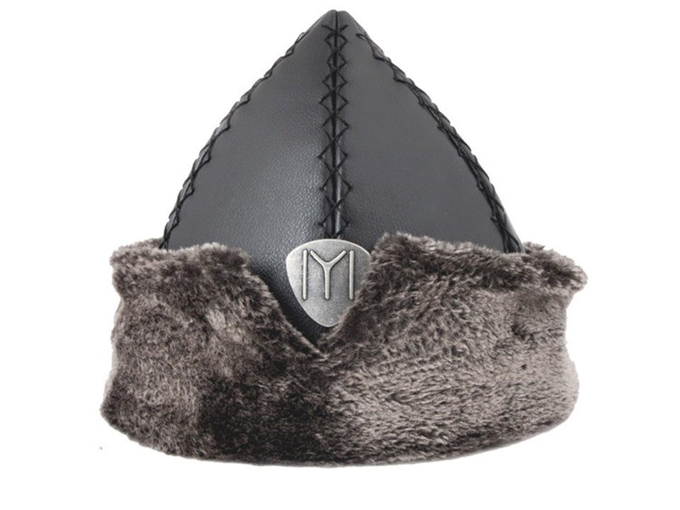 Turkish Ottoman Bork Hat Ertugrul Dirilis Fur Leather Winter Cap, Kayi Tribe IYI, Resurrection Ertugrul Caps TVD 2006