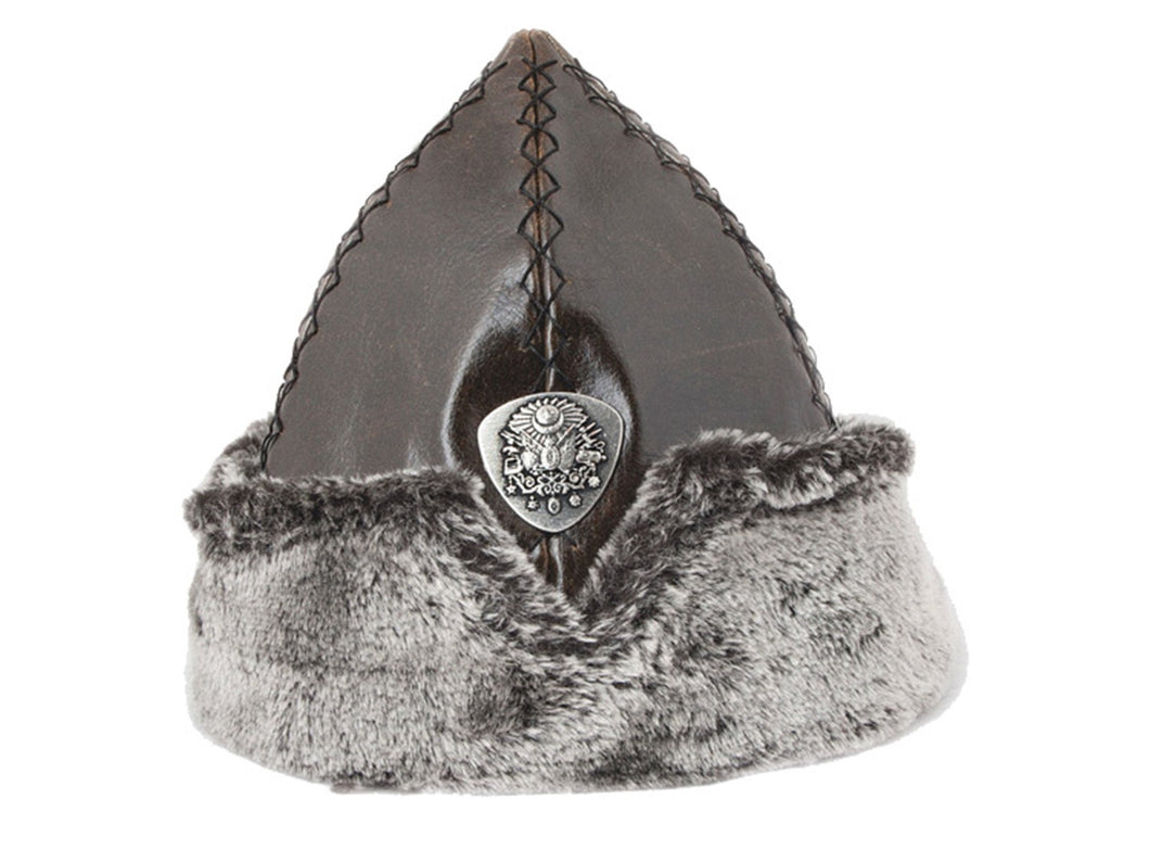 Turkish Ottoman Bork Hat Ertugrul Dirilis Fur Leather Winter Cap, Kayi Tribe IYI, Resurrection Ertugrul Caps TVD 2003