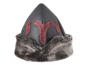 Turkish Ottoman Bork Hat Ertugrul Dirilis Fur Leather Winter Cap, Kayi Tribe IYI, Resurrection Ertugrul Caps TVD 2004