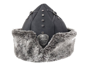 Turkish Ottoman Bork Hat Ertugrul Dirilis Fur Leather Winter Cap, Kayi Tribe IYI, Resurrection Ertugrul Caps TVD 2002