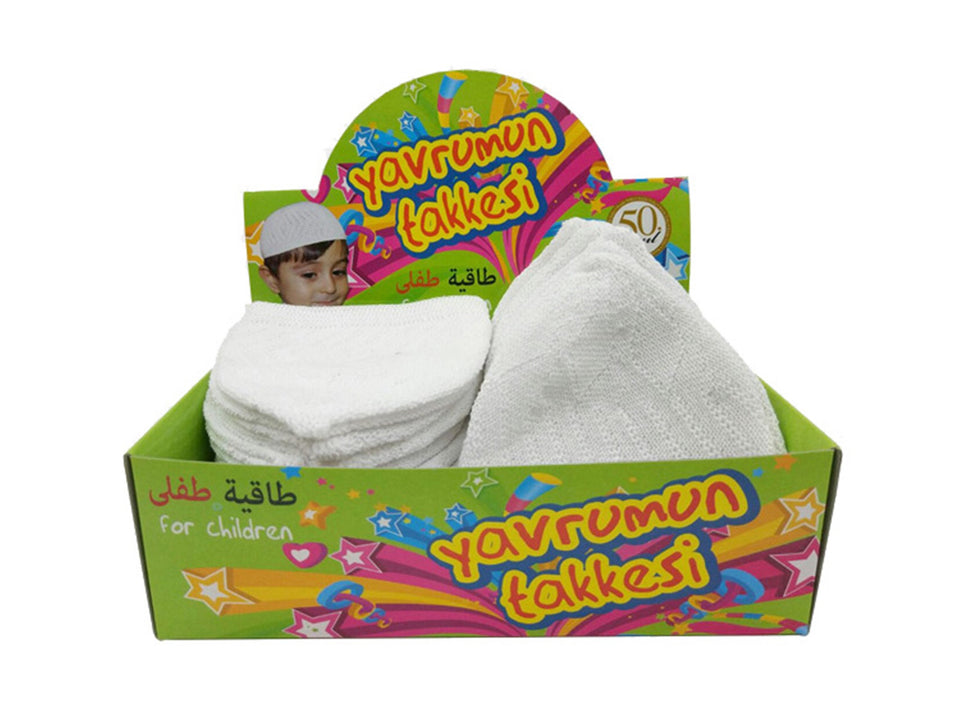 24 Pcs of Children Cap, Children Hat, मुस्लिम बच्चे Prayer Hat, Little Muslim Kufi, Eid Mubarak Gift TVD03 - इस्लामिया बाजार