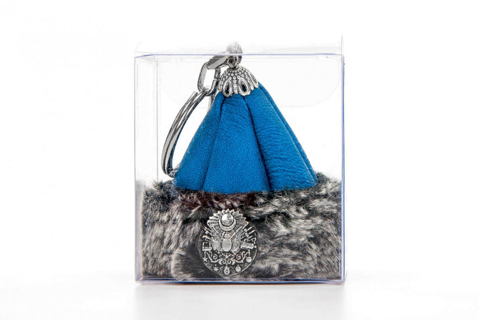 Blauwe miniatuur Ertugrul sleutelhanger, Mini handgemaakte auto opknoping Caps, Ertugrul opstanding, eerste auto cadeau, miniatuur sleutelhanger
