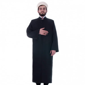 Granded Collet Black Turkish Jubba S, M, L, XL, 2XL Thobe, Galabiyya, Jubbah, Disdasha, Cubbe, Long Kurta, Muslim Clothing