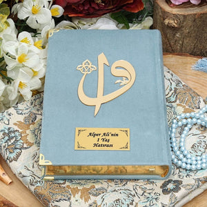 Ensemble cadeau bleu du Coran, Ramadan, livre du Coran arabe, ensemble de tapis de prière et de perles de prière, faveurs du Coran, faveurs du Hajj, cadeaux du Ramadan, Ramadan Mobarak