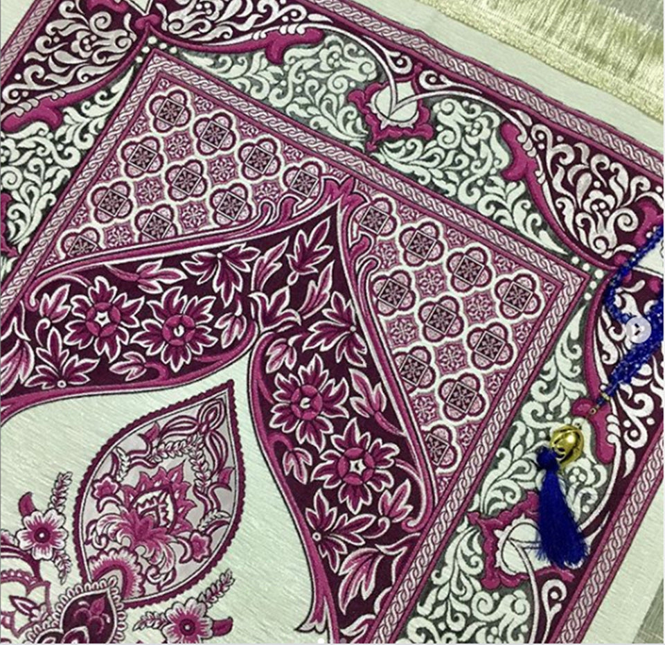 Ottoman Flowers Prayer Mat, Prayer Mat with Tasbeeh, Prayer Rug, Bohemian Rug, Turkish Rug, Islamic Gift