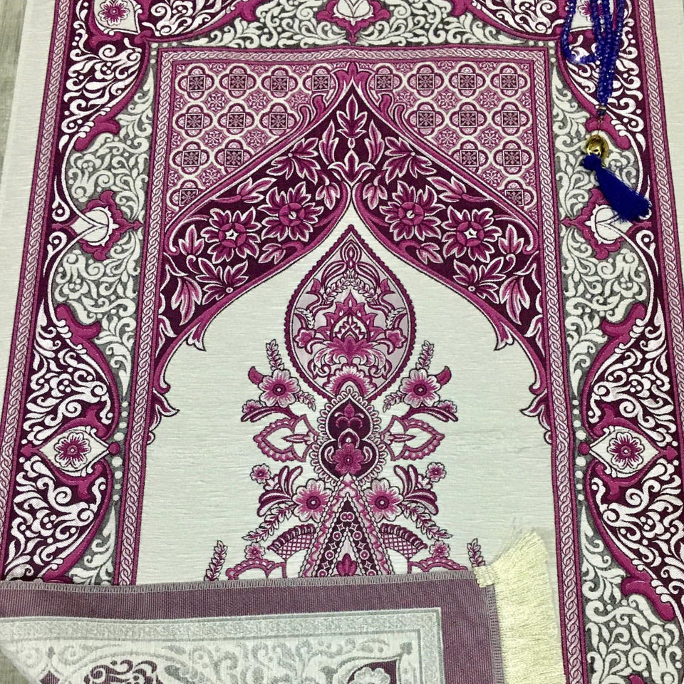 Ottoman Flowers Prayer Mat, Prayer Mat with Tasbeeh, Prayer Rug, Bohemian Rug, Turkish Rug, Islamic Gift