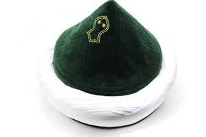 Handmade Green Naqshbandi Cap, Cyprus Imamah, Unique Islamic Art, Imam Pagri Islamic Men's Head Wear