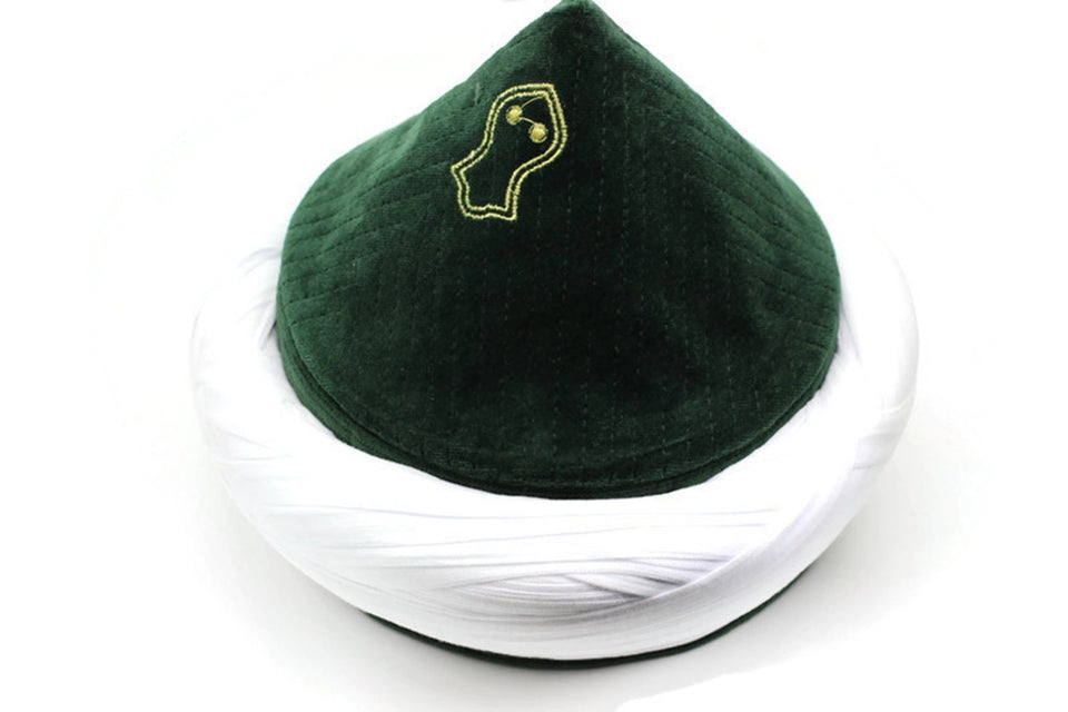 Ručno izrađena zelena kapa Naqshbandi, Cipar Imamah, Jedinstvena islamska umjetnost, Islam Pagri Islamske muške glave