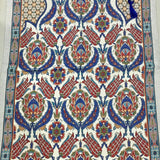 Lux Masjid Tile Tulips Prayer Mat with Extra Lining, Prayer Mat with Tasbeeh, Prayer Rug, Sajjada, Janamaz, Unique Islamic Gift YSLM09