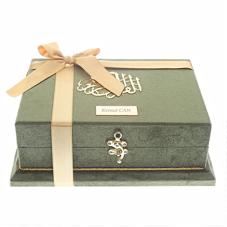 Islamic Gift Box, Special Gift for Father, Velvet Quran, Tasbih Set, Gift for Dad Unique Islamic Gift MVD38
