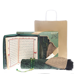 Lux Islamic Gift Set, Special Gift for Father, Leather Case Quran, Prayer Mat, Tasbih Set, Quran Favors, Unique Gift MVD47
