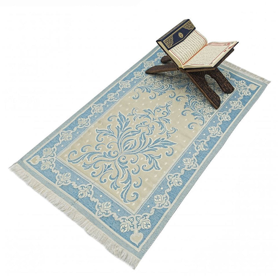 Blue Yaseen Gift Set, Ramadan, Arabic Quran Book, Prayer Mat and Prayer Beads Set, Quran Favors, Hajj Favors, Eid Gifts MVD65