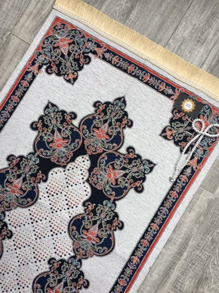 Dowries Style Prayer Mat, Prayer Mat with Tasbeeh, Prayer Rug, Muslim Janamaz, Musallah, Islamic Gift YSLM46